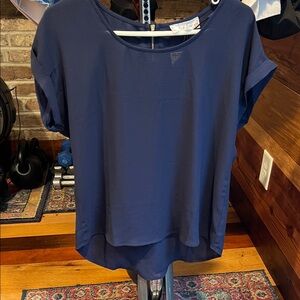 Pink Rose Classic Navy Blouse